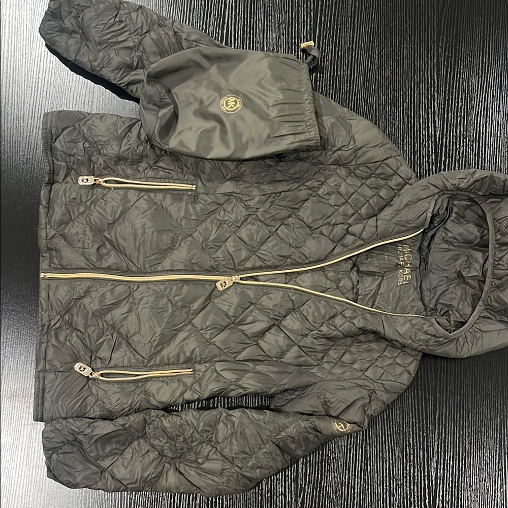 Michael Kors Quilted Jacket in Dark Green